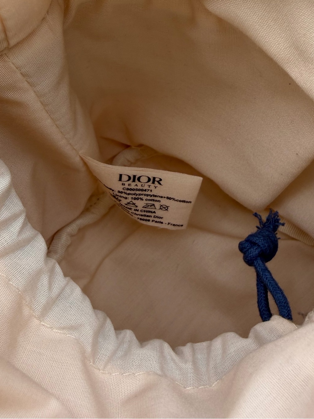 Dior vip gift Straw Bucket Bag with Blue Drawstrings - Picture 6 of 6